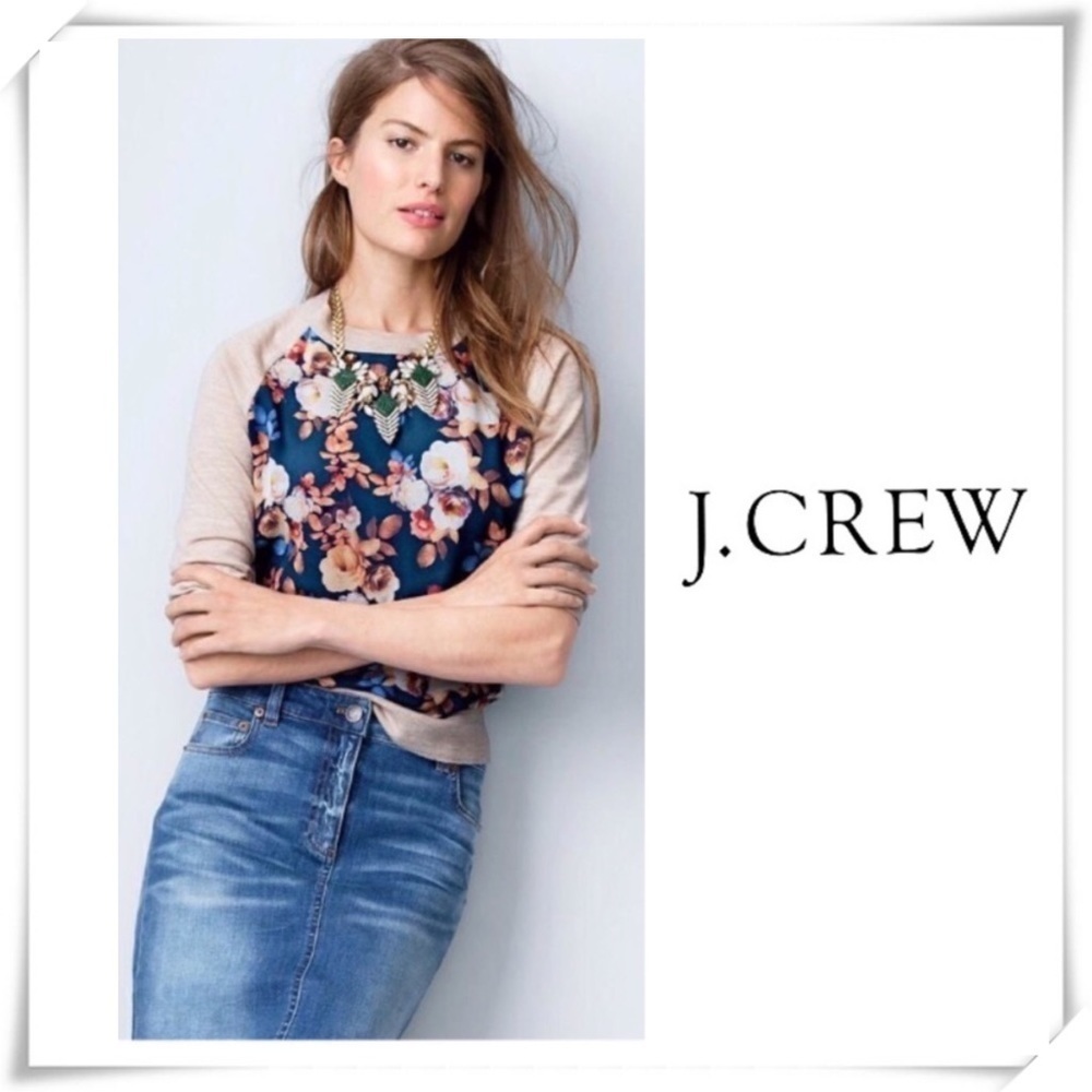 J.crew Indigo Denim Pencil Midi Skirt